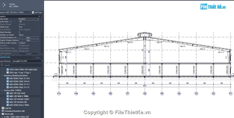 revit kết cấu nhà xưởng,revit nhà xưởng,revit xưởng,model revit nhà xưởng