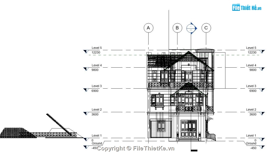 File revit biệt thự 3 tầng,Bản vẽ revit biệt thự 3 tầng,biệt thự 3 tầng revit,File revit thiết kế biệt thự