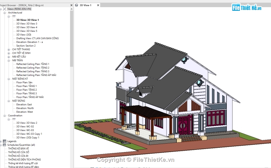 biệt thự vườn revit,biệt thự revit,thiết kế mẫu biệt thự,biệt thự cấp 4 revit,revit thiết kế biệt thự nhà vườn