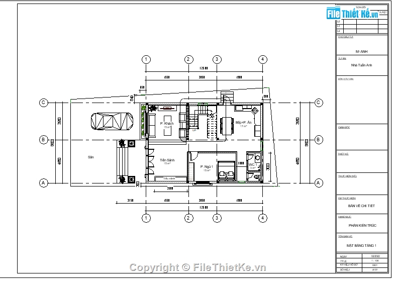 kiến trúc 3 tầng,biệt thự 3 tầng,revit biệt thự 3 tầng,file revit biệt thự