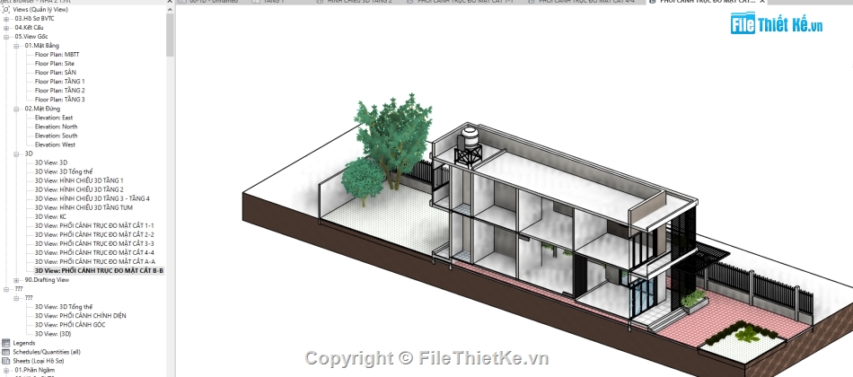 Revit nhà phố 2 tầng,file revit nhà phố,bản vẽ nhà phố 2 tầng revit,nhà phố 2 tầng revit