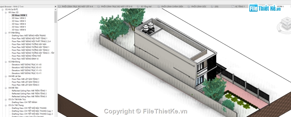 Revit nhà phố 2 tầng,file revit nhà phố,bản vẽ nhà phố 2 tầng revit,nhà phố 2 tầng revit