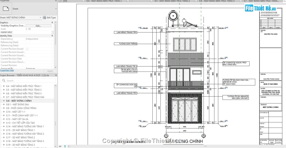 revit nhà phố 3 tầng,nhà phố 3 tầng revit,file revit nhà phố 3 tầng,nhà phố 3 tầng