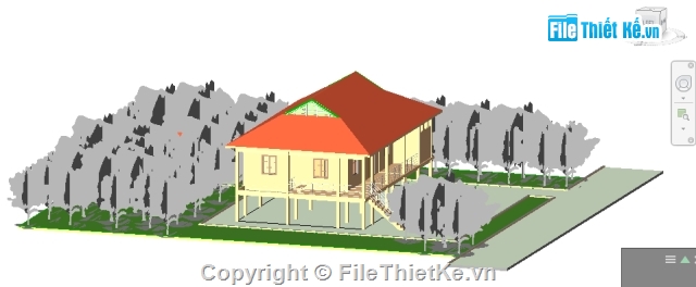 đồ án kiến trúc,file revit achitecture,nhà dân,nhà sàn,bản vẽ nhà sàn,thiết kế nhà sàn