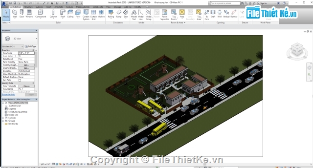 sân thể thao,trường học,revit trường học,trường