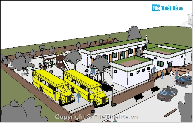 sân thể thao,trường học,revit trường học,trường