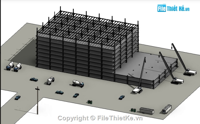 File REVIT về Biện Pháp Thi Công,BPTC bằng Revit,Revit ứng dụng trong BPTC