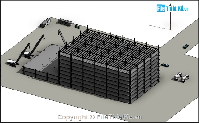 File REVIT về Biện Pháp Thi Công,BPTC bằng Revit,Revit ứng dụng trong BPTC