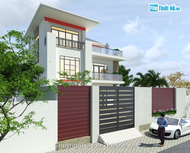 biệt thự nhà phố,biet thu sketchup hien dai,biệt thự vẽ bằng  sketchup,mẫu biệt thự sketchup,model biet thu sketchup