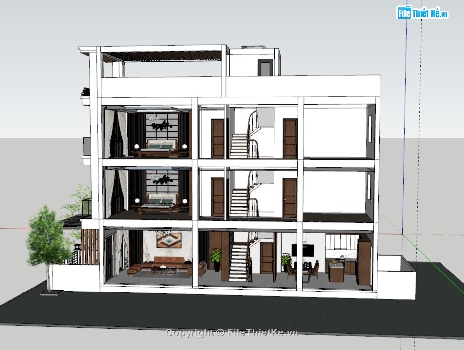 su nhà phố 3 tầng,model su nhà phố 3 tầng,sketchup nhà phố 3 tầng,file sketchup nhà phố,model sketchup nhà phố 3 tầng