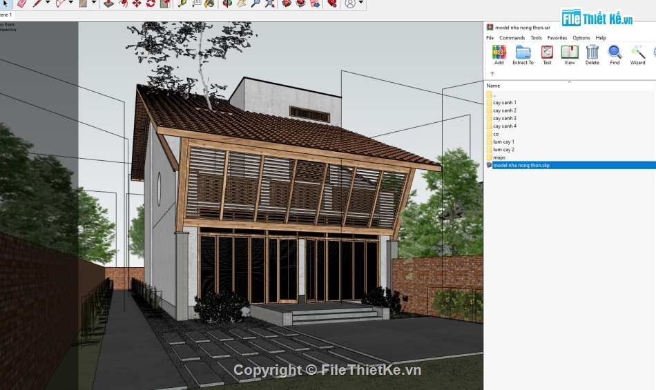 su Nhà ở nông thôn,Sketchup Nhà ở nông thôn,model Nhà ở nông thôn,sketchup nhà nông thôn