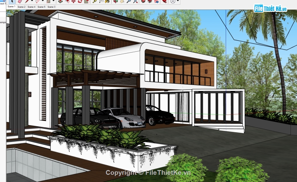 model sketchup villa 2 tầng,sketchup villa 2 tầng,File sketchup villa 2 tầng