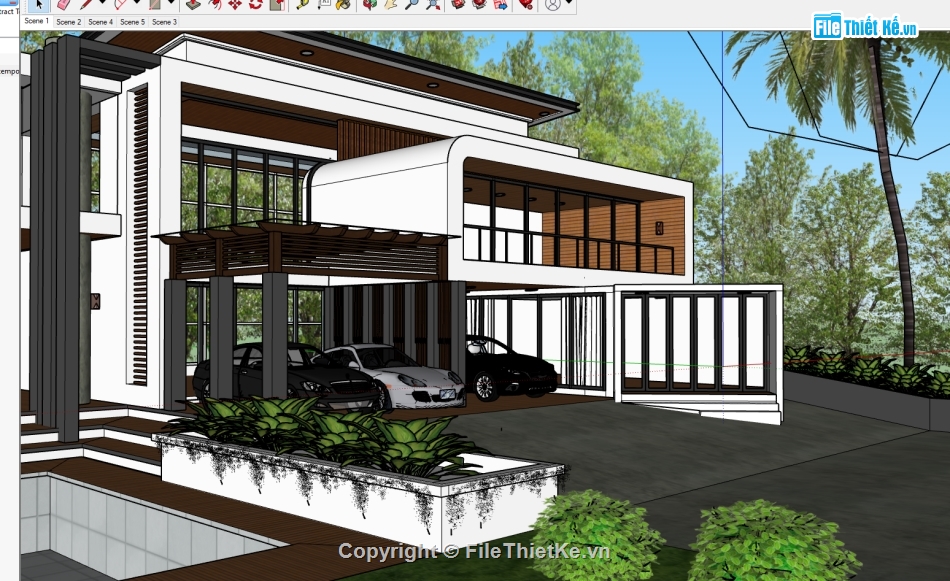 model sketchup villa 2 tầng,sketchup villa 2 tầng,File sketchup villa 2 tầng