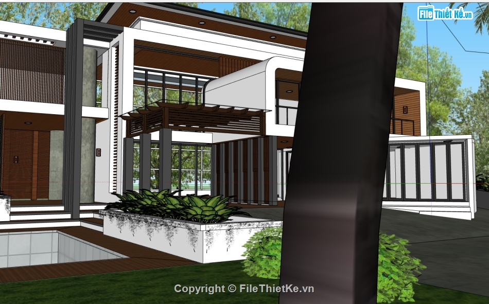 model sketchup villa 2 tầng,sketchup villa 2 tầng,File sketchup villa 2 tầng