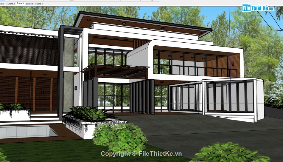 model sketchup villa 2 tầng,sketchup villa 2 tầng,File sketchup villa 2 tầng