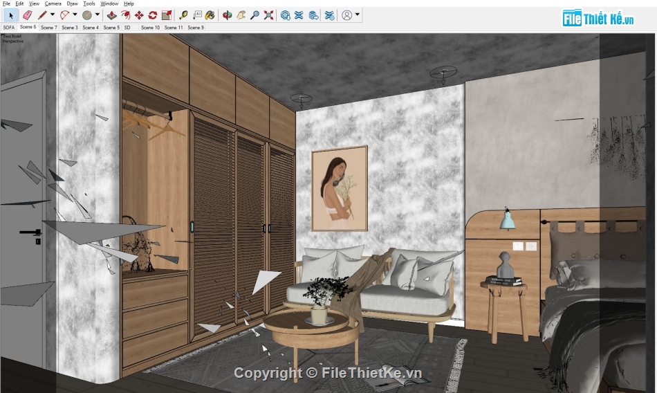 File 3D nội thất căn hộ,File corona nội thất căn hộ,sketchup nội thất căn hộ,căn hộ,File .skp nội thất căn hộ,nội thất căn hộ