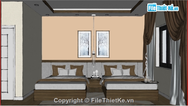 nội thất nhà dân,File sketchup nội thất,đồ nội thất,File nội thất nhà nghỉ,File Skechup nội thất