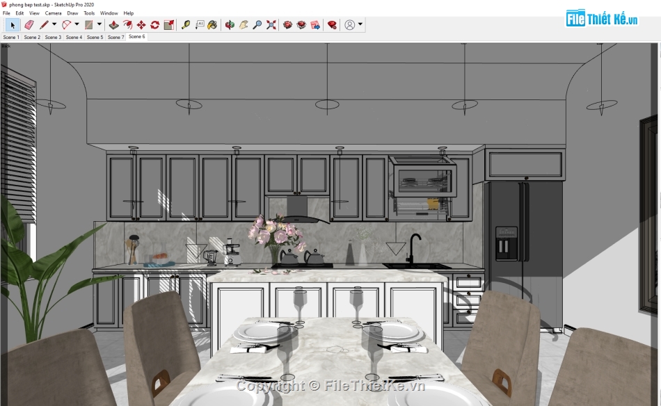 su phòng bếp,sketchup nội thất phòng bếp,phòng bếp sketchup,nhà bếp sketchup