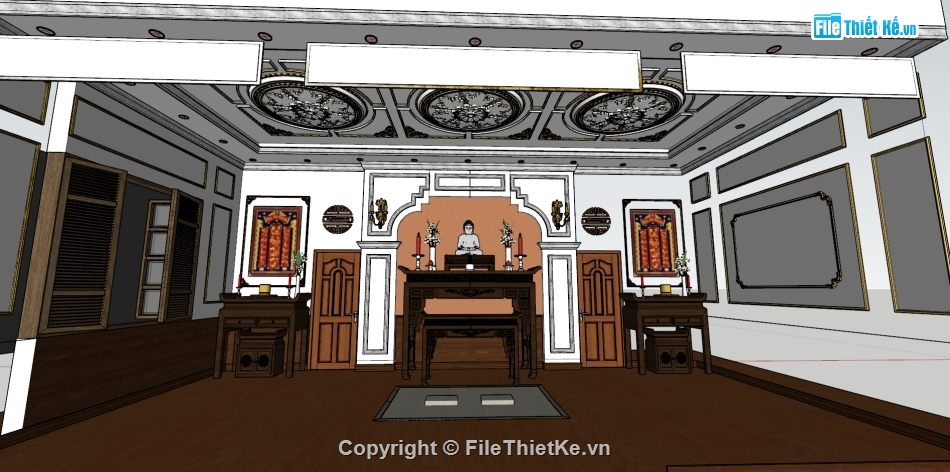 file sketchup phòng thờ rất đẹp,file sketchup phòng thờ,model phòng thờ file sketchup,phòng thờ file sketchup,3d sketchup Phòng thờ