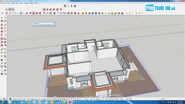 biệt thự đẹp,File Sketchup biệt thự đẹp,Mẫu biệt thự đẹp