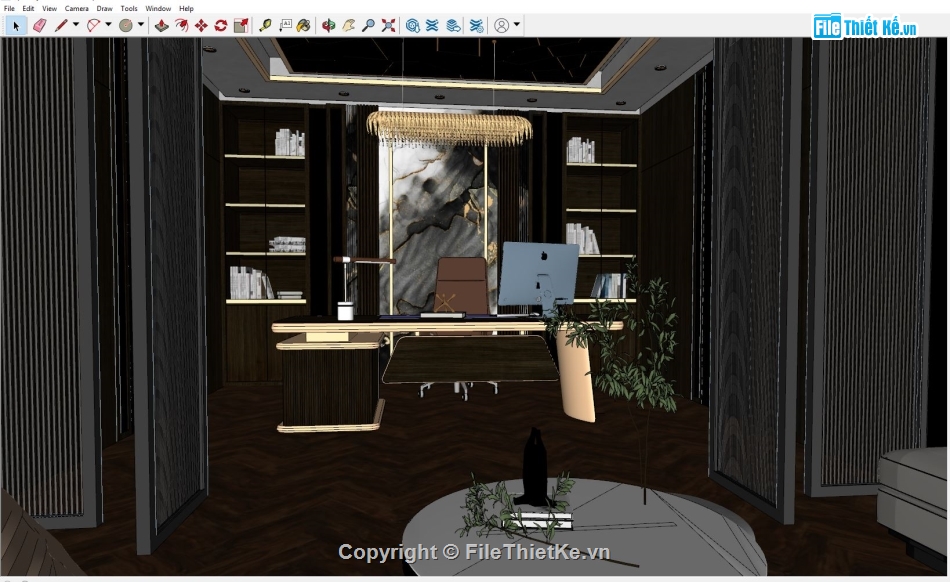 văn phòng làm việc,nội thất phòng làm việc,Sketchup nội thất,Sketchup + Vray nội thất,Sketchup văn phòng,phòng làm việc