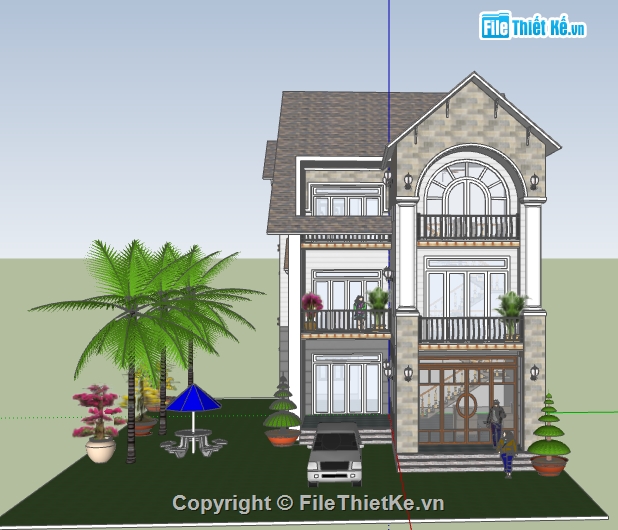 biệt thự 3 tầng,File su  biệt thự 3 tầng,Su biệt thự 3 tầng,file sketchup  biệt thự 3 tầng,Sketchup biệt thự 3 tầng