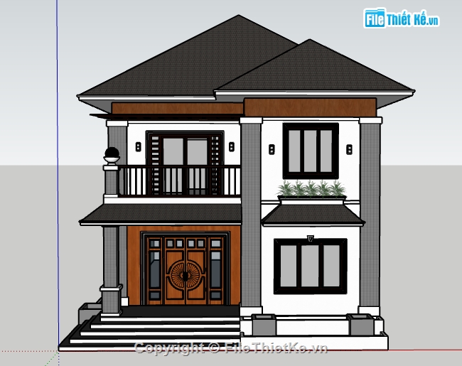 biệt thự 2 tầng,Su biệt thự 2 tầng,File su biệt thự 2 tầng,Model biệt thự 2 tầng,Sketchup biệt thự 2 tầng