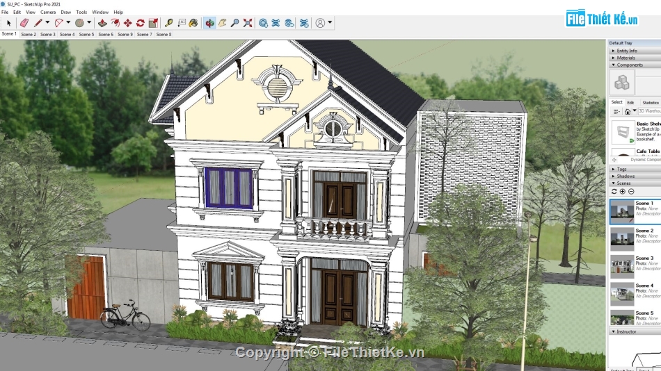 mẫu biệt thự sketchup,model biệt thự sketchup,biệt thự sketchup,file sketchup biệt thự 2 tầng,sketchup biệt thự 2 tầng,file sketchup biệt thự mái thái