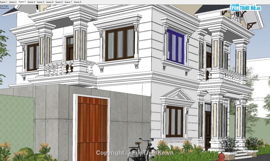 mẫu biệt thự sketchup,model biệt thự sketchup,biệt thự sketchup,file sketchup biệt thự 2 tầng,sketchup biệt thự 2 tầng,file sketchup biệt thự mái thái