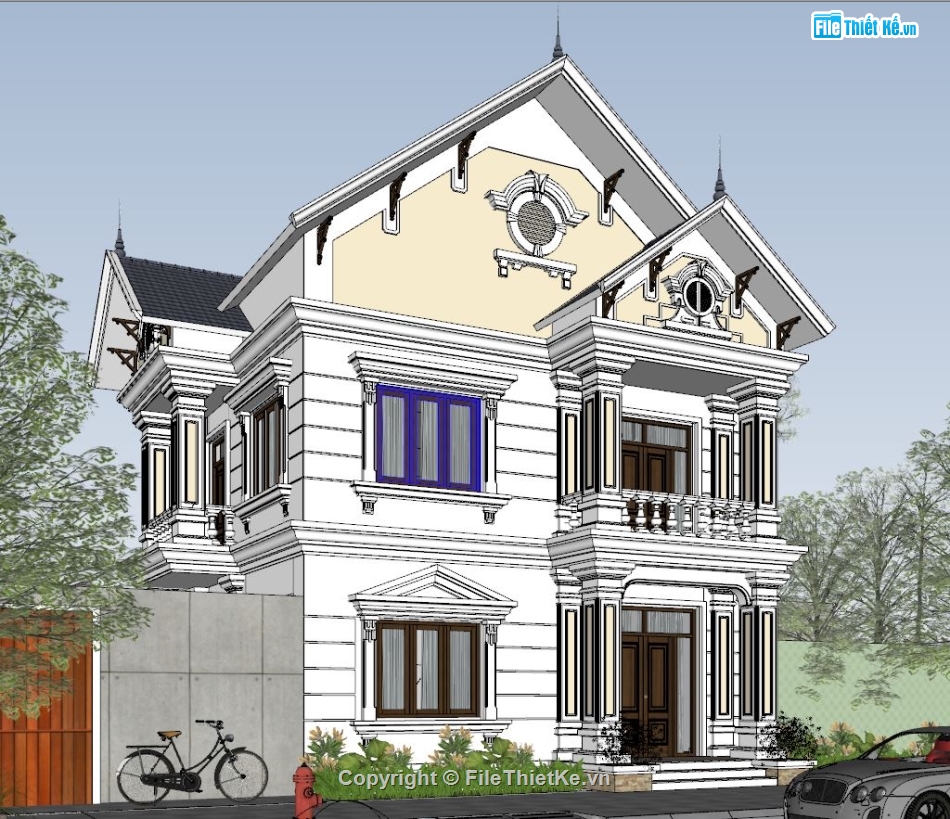 mẫu biệt thự sketchup,model biệt thự sketchup,biệt thự sketchup,file sketchup biệt thự 2 tầng,sketchup biệt thự 2 tầng,file sketchup biệt thự mái thái