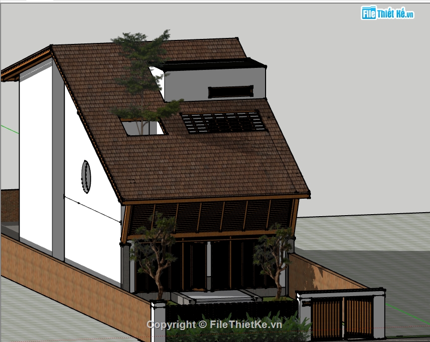 sketchup biệt thự,biệt thự sketchup,File sketchup biệt thự 2 tầng,ngoại cảnh biệt thự,ngoại cảnh biệt thự sketchup