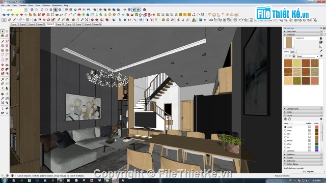 Phòng khách Sketchup,nội thất phòng khách,phòng khách hiện đại,Su phòng khách