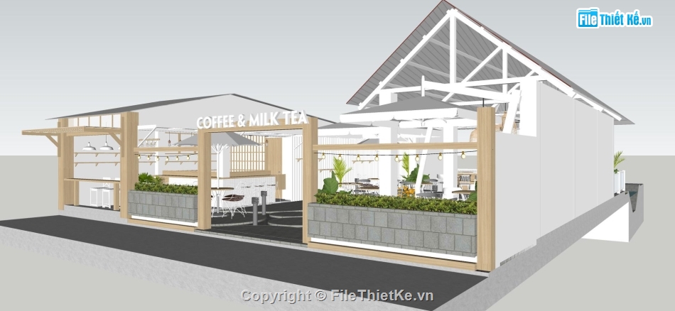 Su quán coffee,Sketchup coffee,quán cafe su,su cafe,Sketchup 2019 model quán cafe