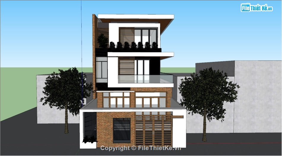 file sketchup nhà phố,model sketchup nhà phố 3 tầng,sketchup nhà phố 3 tầng,Su nhà phố 3 tầng,File su nhà phố 3 tầng