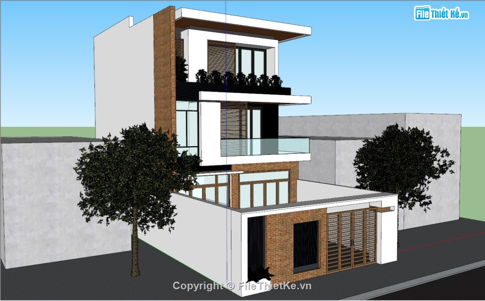 file sketchup nhà phố,model sketchup nhà phố 3 tầng,sketchup nhà phố 3 tầng,Su nhà phố 3 tầng,File su nhà phố 3 tầng
