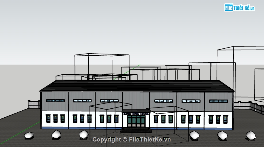 Nhà thi đấu đa năng,thi đấu cầu lông sketchup,Model sketchup nhà cầu lông,File su nhà cầu lông,nhà thi đấu