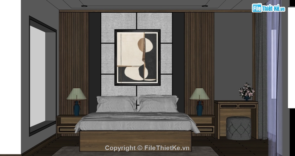 File sketchup nội thất,File sketchup nội thất phòng ngủ,mẫu nội thất phòng ngủ sketchup,Phòng ngủ su,sketchup Phòng ngủ