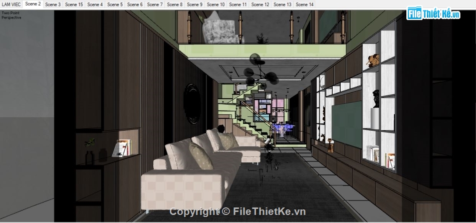 File sketchup nội thất,sketchup nội thất,File sketchup nội thất nhà phố,Model sketchup  nội thất căn phố