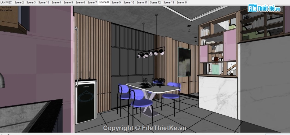 File sketchup nội thất,sketchup nội thất,File sketchup nội thất nhà phố,Model sketchup  nội thất căn phố