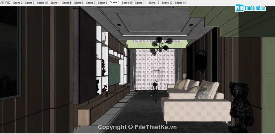 File sketchup nội thất,sketchup nội thất,File sketchup nội thất nhà phố,Model sketchup  nội thất căn phố