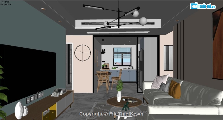 Sketchup 2020 nội thất chung cư,Sketchup nội thất chung cư,File Sketchup Phòng khách nhà bếp,Sketchup nội thất chung cư bếp,Sketchup nội thất nhà bếp