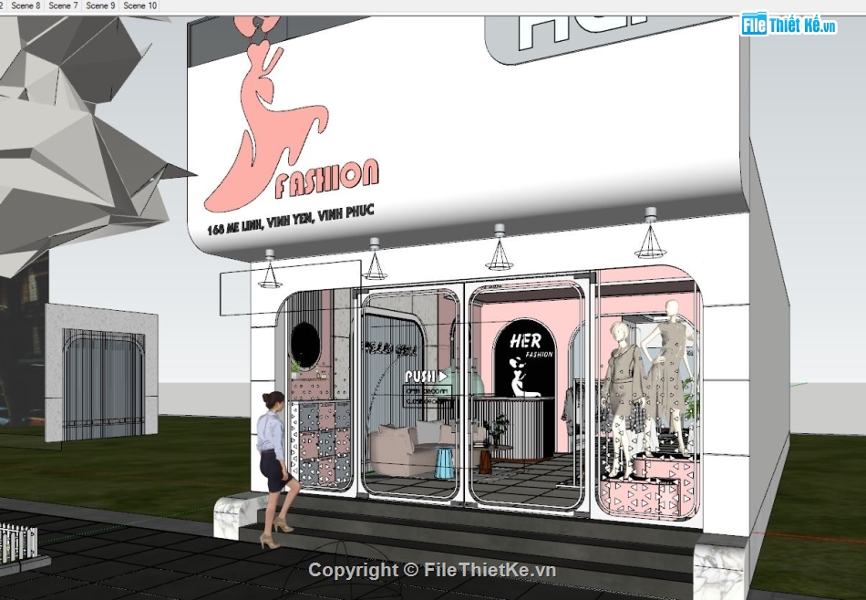 Sketchup quần áo,Sketchup shop quần áo,sketchup shop áo quần,shop quần áo file su,sketchup cửa hàng quần áo,3d sketchup shop quần áo