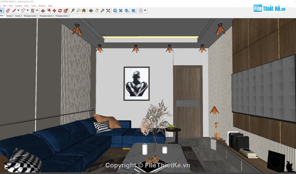 nội thất phòng ngủ,nội thất phòng khách,Phòng khách Sketchup,nội thất phòng bếp,phòng khách bếp,file su nội thất