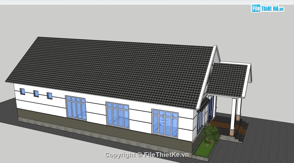 file su biệt thự 1 tầng,biệt thự 1 tầng file su,sketchup biệt thự 1 tầng,model su biệt thự 1 tầng