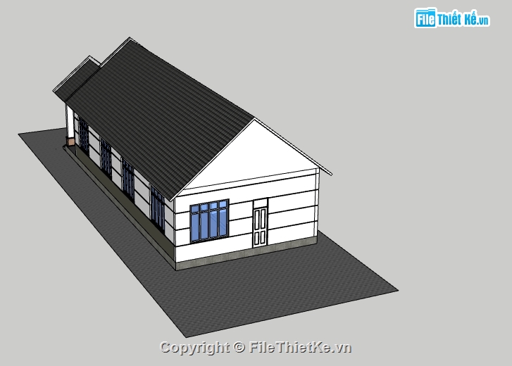 file su biệt thự 1 tầng,biệt thự 1 tầng file su,sketchup biệt thự 1 tầng,model su biệt thự 1 tầng