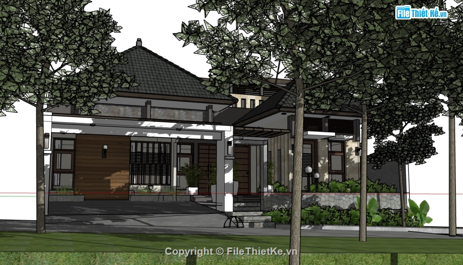 biệt thự 2 tầng file su,biệt thự 2 tầng sketchup,file su biệt thự 2 tầng,file sketchup biệt thự 2 tầng