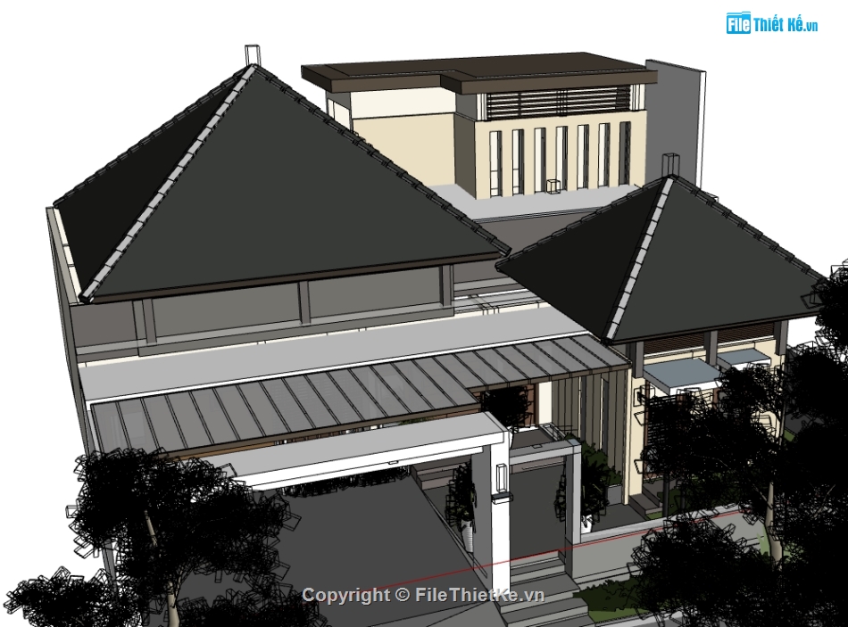 biệt thự 2 tầng file su,biệt thự 2 tầng sketchup,file su biệt thự 2 tầng,file sketchup biệt thự 2 tầng