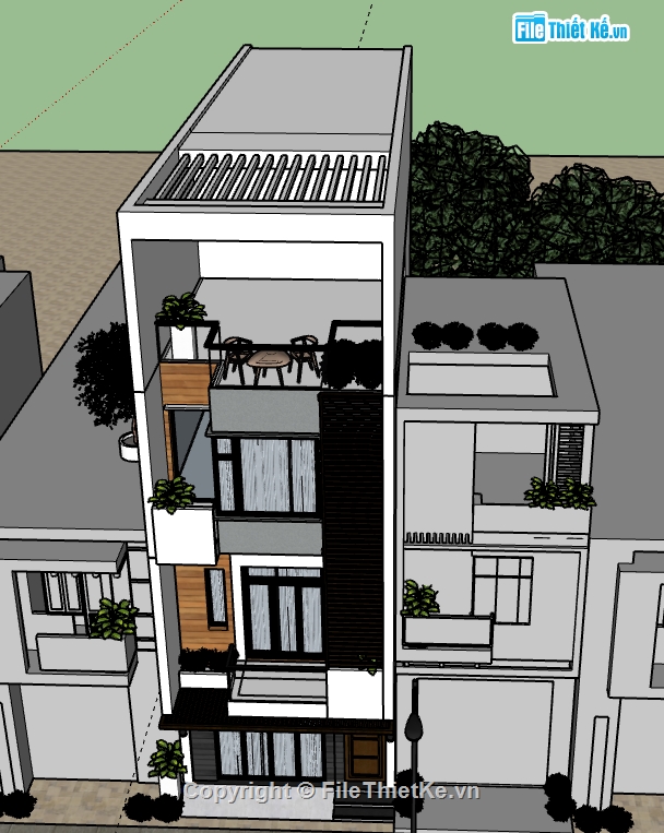 nhà 3 tầng file sketchup,file su nhà phố 3 tầng,nhà phố 3 tầng file sketchup,model su nhà phố 3 tầng,model sketchup nhà phố 3 tầng