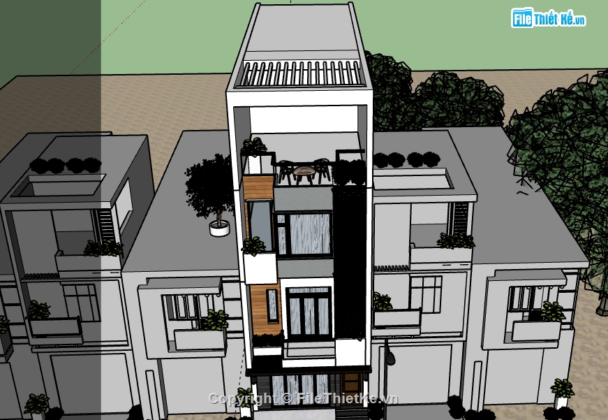 nhà 3 tầng file sketchup,file su nhà phố 3 tầng,nhà phố 3 tầng file sketchup,model su nhà phố 3 tầng,model sketchup nhà phố 3 tầng