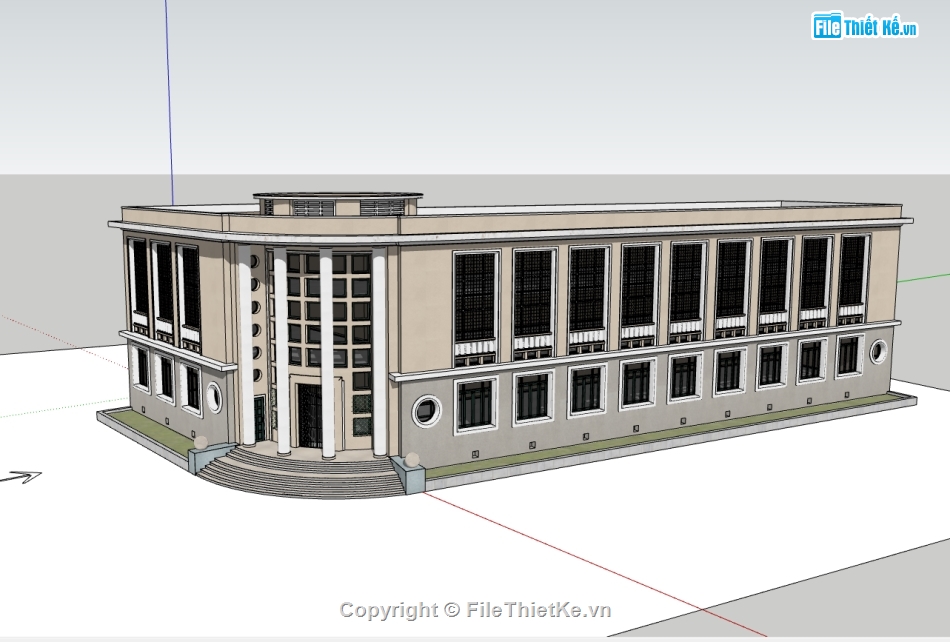 nhà làm việc,File sketchup  nhà làm việc,tòa nhà sketchup,tòa nhà làm việc